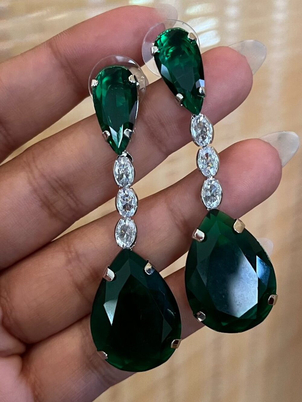 Green Crystal Earrings